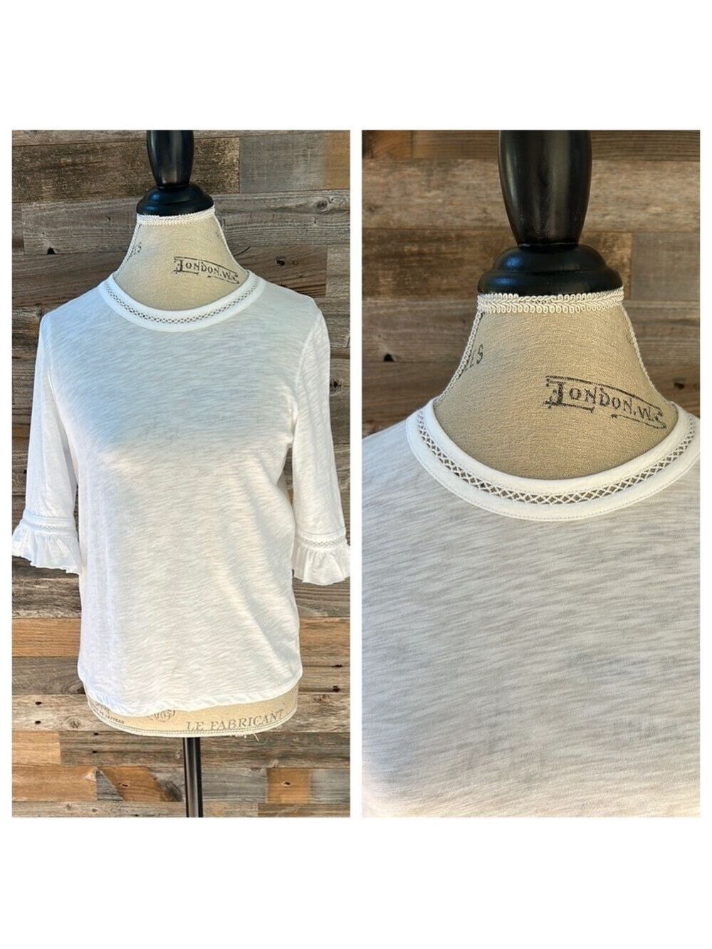 NWT Goldie Link Embroidery Ruffle Sleeve Top White Size Small